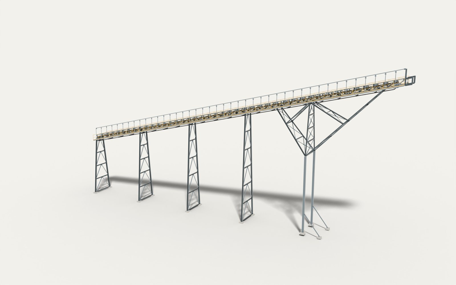 Conveyor gantries on trestles, a 3D model